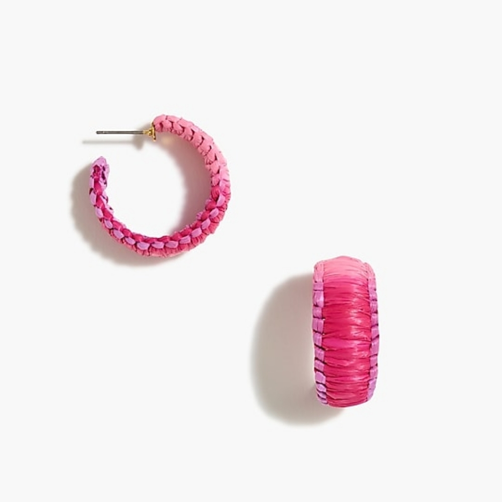 J. Crew Raffia wrapped hooked earrings